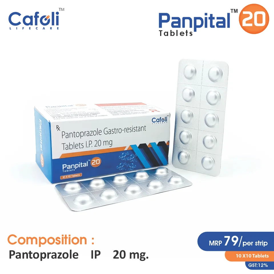 Pantoprazole (20mg) Tablet at the best price in PCD Pharma Franchise for Proton Pump Inhibitor, (GERD) Treatment.